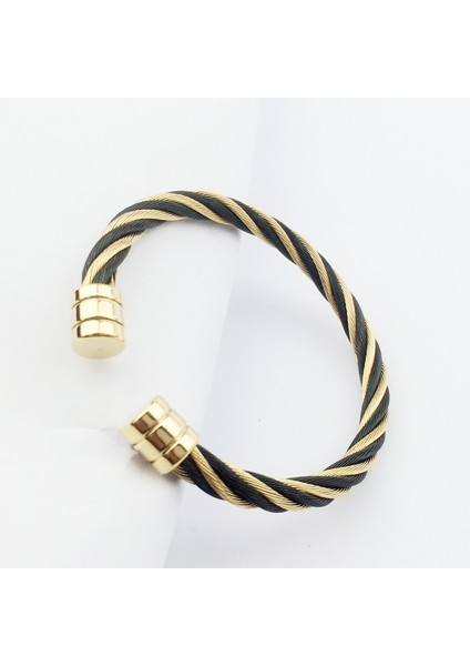 Altın Rengi Bohemia Örgü Paslanmaz Çelik Charm Bilezik & Bilezik Erkek Kadın Çift Takı Benzersiz Tel Kol Bileziği Açık Örgülü Erkek Bilezikler (Yurt Dışından) indirimleri