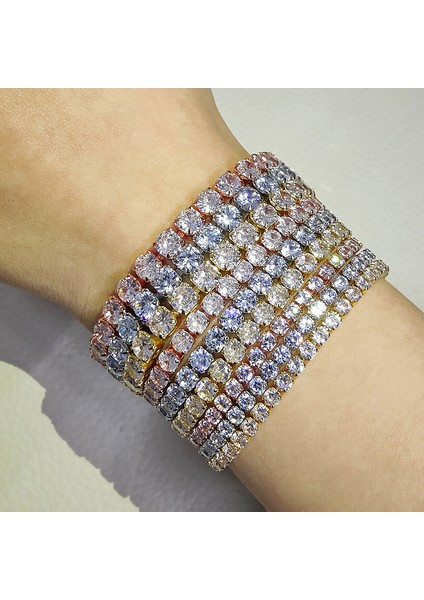 S5451-4MM-18CM 2022 Yeni Trend mm Gül Altın Rengi Gümüş Rengi Elde Tenis Bilezik Bilezik Kadınlar Için El Zinciri Hediye Takı Z31 (Yurt Dışından) fiyatları