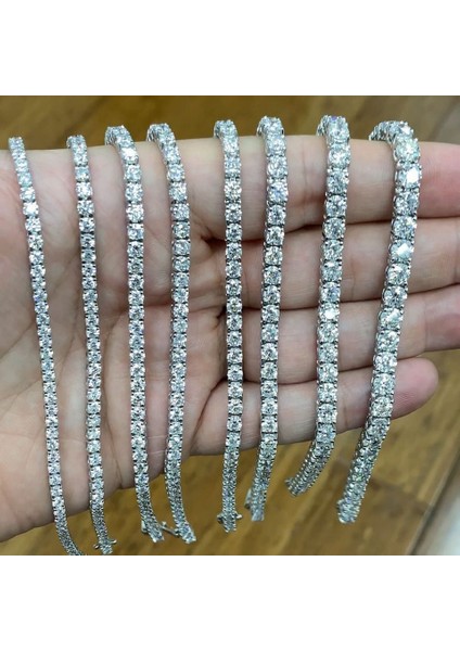 S5451-4MM-18CM 2022 Yeni Trend mm Gül Altın Rengi Gümüş Rengi Elde Tenis Bilezik Bilezik Kadınlar Için El Zinciri Hediye Takı Z31 (Yurt Dışından) fırsatları