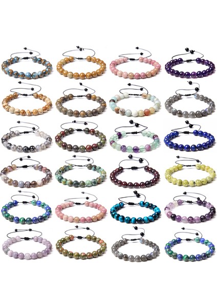 19CM Tarzı Ejderha Kanı Taşı Örgü Bileklik Kadın Doğal 8mm Ametist Lapis Lazuli Taş Boncuk Bilezik Erkek El Yapımı Dokuma Ayarlanabilir Yoga Takı (Yurt Dışından) fiyatları