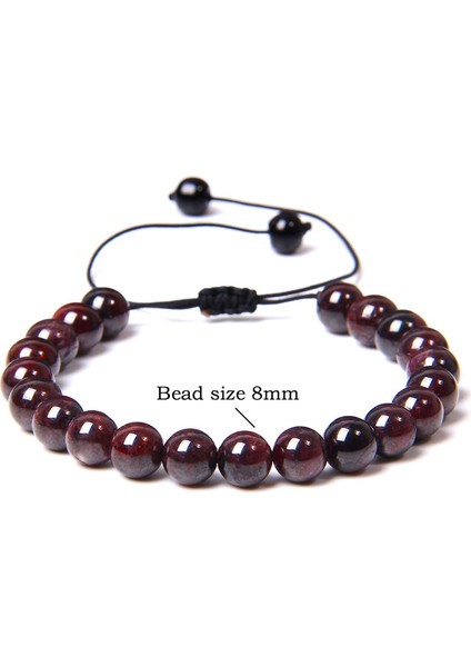 19CM Tarzı Ejderha Kanı Taşı Örgü Bileklik Kadın Doğal 8mm Ametist Lapis Lazuli Taş Boncuk Bilezik Erkek El Yapımı Dokuma Ayarlanabilir Yoga Takı (Yurt Dışından) indirimleri