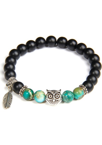 17CM Tarzı Tip 7 Tek Tasarım Baykuş Kanat Melek Bileklik Doğal Oniks Boncuklu Bileklik Kadın Imparator Jaspers Boncuk Bileklik Enerji Takı (Yurt Dışından) fiyatları