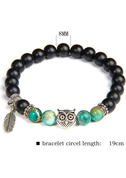 17CM Tarzı Tip 7 Tek Tasarım Baykuş Kanat Melek Bileklik Doğal Oniks Boncuklu Bileklik Kadın Imparator Jaspers Boncuk Bileklik Enerji Takı (Yurt Dışından) modelleri