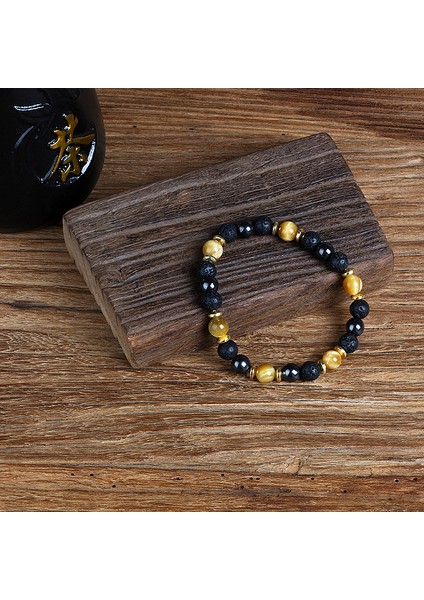 8mm Tarzı No.2 Boyutu Doğal Kaplan Gözü Obsidyen Hematit Boncuklu Bileklik Erkekler Için Manyetik Sağlık Koruma Kadınlar Ruh Takı Hediye Pulsera Hombre (Yurt Dışından)