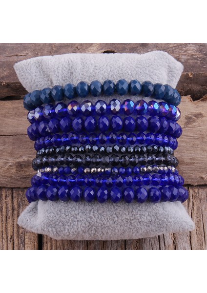 18CM Tarzı Çok Rh Moda Tasarımcısı Boncuklu Bilezik Seti 9 Parça Cam Kristal Çoklu Yığın Bilezik Seti Kadınlar Için Takı (Yurt Dışından) fırsatları