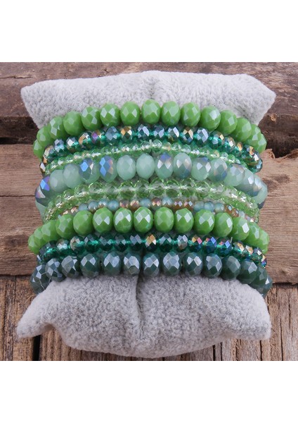 18CM Tarzı Çok Rh Moda Tasarımcısı Boncuklu Bilezik Seti 9 Parça Cam Kristal Çoklu Yığın Bilezik Seti Kadınlar Için Takı (Yurt Dışından) indirimleri