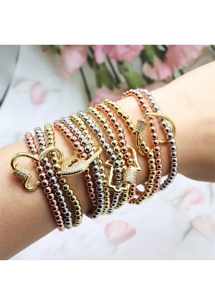 No.1 Boyutu Zhongvı Moda Paslanmaz Çelik Boncuk Bilezik Erkekler Aşk Kilit Desen Cz Vidala Takılar Kadınlar Için Bilezik Aksesuarları (Yurt Dışından) indirimleri