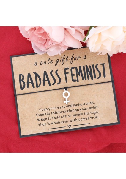 Sarı Sert Feminist Dilek Bilekliği Venüs Sembolü Kolye Feminist Bileklik Güçlendirme Takı Kız Gücü Bileklik Feminist Hediye (Yurt Dışından)