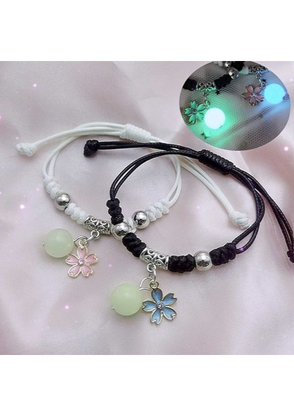 No.9 Boyutu 2 Adet Parlayan Kolye Bilezik Sevgililer Için Karanlıkta Işık Yayan Bilezik Boncuk Zincir Kadın Erkek Takılar Için (Yurt Dışından) fırsatları