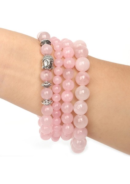 6mm Yüksek Cazibe Bilezik Doğal Taş Boncuklu Gül Pembe Kuvars Yoga Esnek Bilezik Erkek Kadınlar Için (Yurt Dışından) fırsatları
