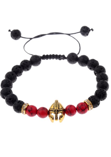 ABK007 Oıqueı Metal Kasklı Baykuş Aslan Başlı Boncuklu Bilezik Erkek Renkli Taş Boncuklar Ayarlanabilir Bileklikler Mala Yoga Bileziği Kadınlar Için (Yurt Dışından)