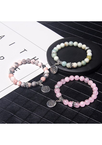 17CM Tarzı Yeşim Taşı Doğal Sitrin Taş Boncuklu Gümüş Renkli Lotus Ohm Kolye Bilezik - Kadınlar Için Takı (Yurt Dışından) fırsatları