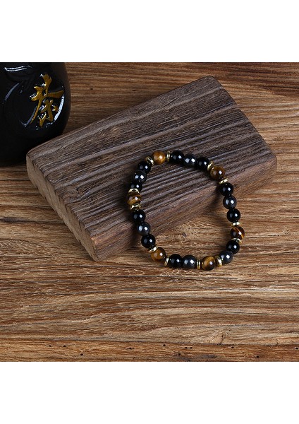 8mm Tarzı No.24 Boyutu Doğal Kaplan Gözü Obsidyen Hematit Boncuklu Bileklik Erkekler Için Manyetik Sağlık Koruma Kadınlar Ruh Takı Hediye Pulsera Hombre (Yurt Dışından)