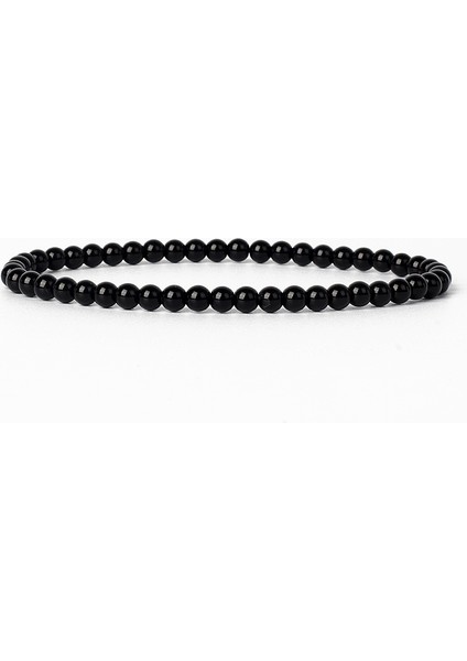4MMBEADS-19CM Tarzı 25ANIKS Doğal Yuvarlak Akik Oniks Taş Esnek Bilezik Kadın Erkek El Yapımı Yoga Takıları Için Çakra Boncuk Enerji Bileziği (Yurt Dışından)