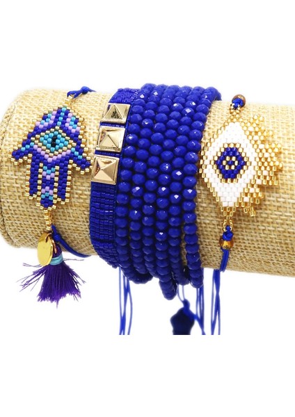 19CM Tarzı No.23 Boyutu Türk Nazar Boncuklu Miyuki Boncuk Bilezik Kolye Kalp Bilezikler Meksika Takı Kadınlar Püskül Kolluk (Yurt Dışından) modelleri