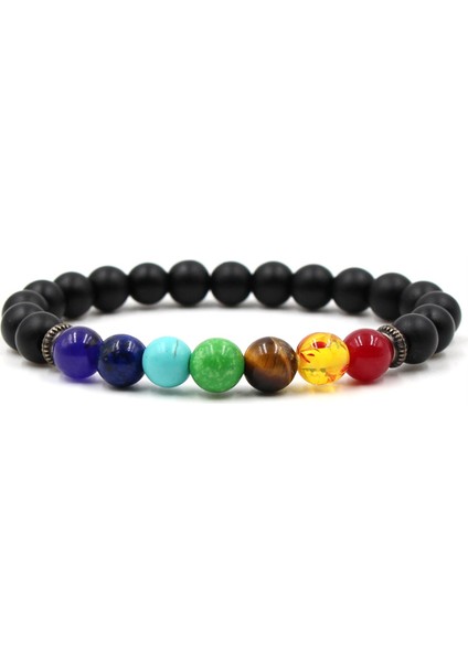 015-1 Yeni 7 Çakra Bileklik Erkek Siyah Lava Şifa Denge Boncuklar Reiki Buddha Dua Doğal Taş Yoga Bileziği Kadınlar Için (Yurt Dışından) modelleri