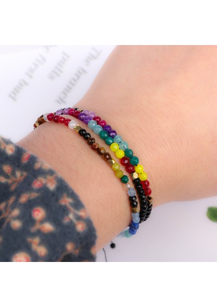 E Yeni 12 Burç Şanslı Taş Denge Boncuk Akra Bileklik 3mm Boncuk Reiki Buddha Dua Ayarlanabilir Bilezikler Kadınlar Için (Yurt Dışından) fırsatları