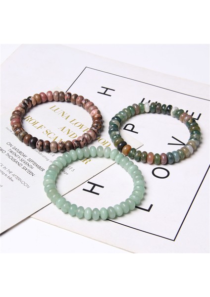 23CM Tarzı Harita Jasper Cilalı Kaplan Gözü Rondel Taş Bilezik Erkek Moda Elastik Bilezikler Çok Renkli Doğal Abaküs Boncuk Taş Pulsera Takı (Yurt Dışından) fırsatları