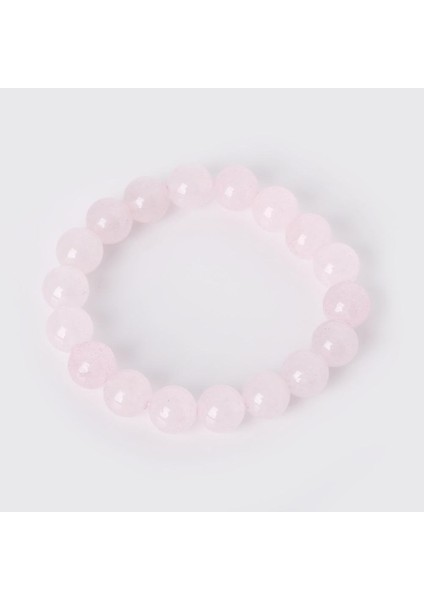 10 mm Yüksek Cazibe Bilezik Doğal Taş Boncuklu Gül Pembe Kuvars Yoga Esnek Bilezik Erkek Kadınlar Için (Yurt Dışından)