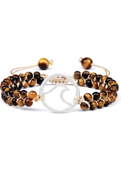 Stil 13 4mm Doğal Kaplan Gözü Taş Boncuklu Bilezik El Yapımı Yaşam Ağacı Örgülü Halat Bilezik Yoga Bohemya Kadın Erkek Ince Takı Hediye (Yurt Dışından)