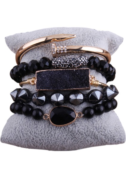 18.5cm Tarzı Yeşil Rh Moda Boho Takı Doğal Taş Bilezik ve Bileklik 5'li Takı Seti Kadınlar Için Hediye Dropship (Yurt Dışından) fiyatları