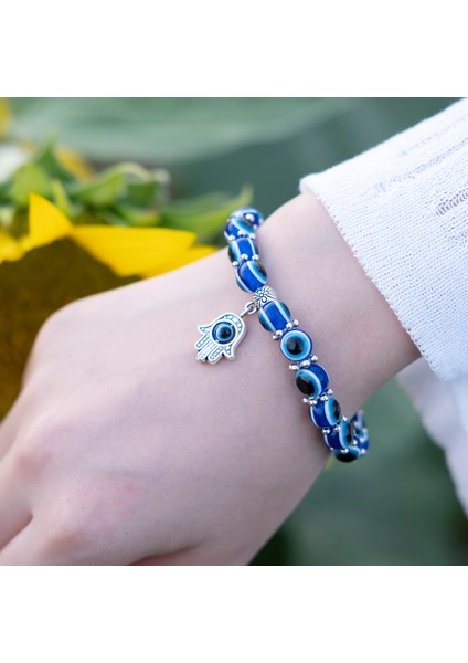 18-20CM Tarzı 15BD122 Yeni Moda Mavi Nazar Boncuklu Kelebek El Kolyesi Ayarlanabilir Halat Zincir Bileklik Kadın Erkek Takı Şanslı Mücevher (Yurt Dışından) modelleri