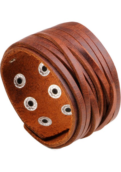 23CM Tarzı NO.80927 Beden Modyle Yeni Moda Siyah Kahverengi Hakiki Deri Bilezik Alaşım Toka Ayarlanabilir Moda Bilezikler Erkekler Kadınlar Için (Yurt Dışından)