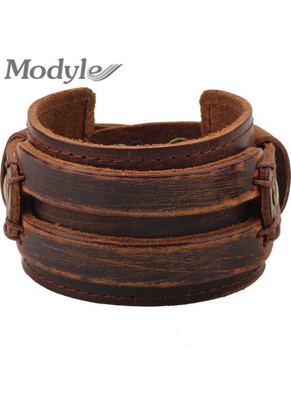 23CM Tarzı NO.80927 Beden Modyle Yeni Moda Siyah Kahverengi Hakiki Deri Bilezik Alaşım Toka Ayarlanabilir Moda Bilezikler Erkekler Kadınlar Için (Yurt Dışından) modelleri