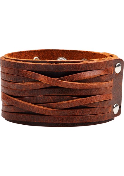 23CM Tarzı NO.80927 Beden Modyle Yeni Moda Siyah Kahverengi Hakiki Deri Bilezik Alaşım Toka Ayarlanabilir Moda Bilezikler Erkekler Kadınlar Için (Yurt Dışından) fırsatları