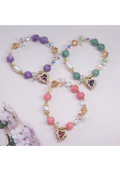 Yeşil Yeni Gelen Aşk Kalp Zirkon Kolye Barok Inci Kristal Boncuklu Strand Bilezik Kadınlar Için Moda Takı YBR500 (Yurt Dışından) modelleri