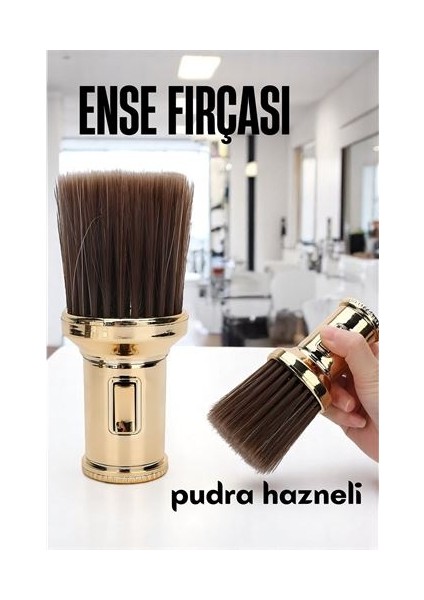 Pudra Hazneli Ense Fırçası Saç Temizleme Fırçası - Berber Temizlik Fırçası- Kuaför Berber Malzemesi