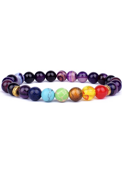S-17CM Tarzı No.22 Boyutu 7 Çakra Taş Bilezik Kadın Doğal Boncuk Şifa Reiki Dua Buddha Boncuk Bilezik Erkek Şans Yoga Meditasyon Takı Hediye (Yurt Dışından)