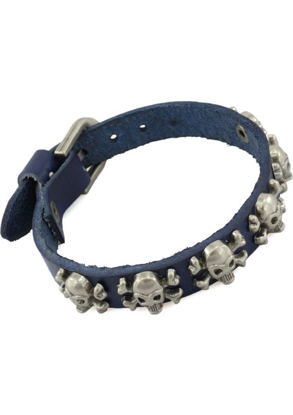 Kahve 2020 Yeni Vintage Rock Punk Gerçek Deri Bilezik Pulseira Mujer Erkek Bilezik Kafatası Nokta Şans Bileklik Kadınlar Erkekler Takı Için (Yurt Dışından)