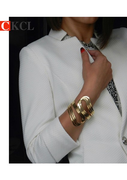 B15JM2 Avrupa ve Amerikan Modası Altın Renkli Kol Bilezikleri Bayanlar Için Kolluk Geniş Büyük Steampunk Açık Bilezik Pulseira (Yurt Dışından) fırsatları