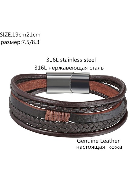 17.5cm Tarzı Gül Altın Rengi Xionghang Erkek Mücevherleri Punk Siyah Örgülü Gerçek Deri Bileklik Paslanmaz Çelik Manyetik Toka Moda Bilezikler Vintage Hediyeler (Yurt Dışından) modelleri