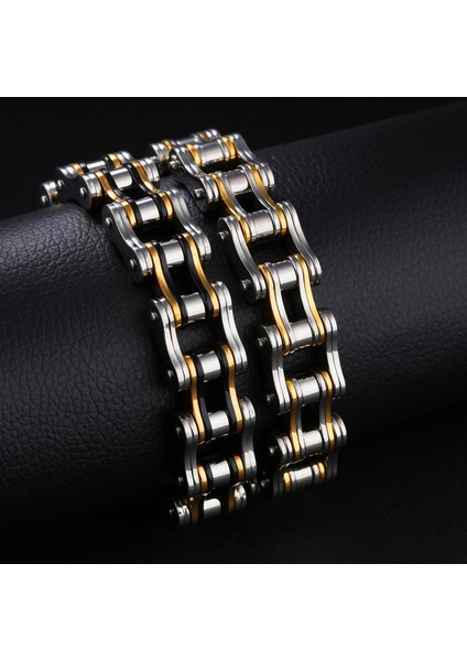 Kırmızı Siyah Erkek Bileklik Moda Punk Mavi Motor Bisiklet Zincir Titanyum Paslanmaz Çelik Lokomotif Bisiklet Zincir Bilezikleri Pulseras (Yurt Dışından) indirimleri