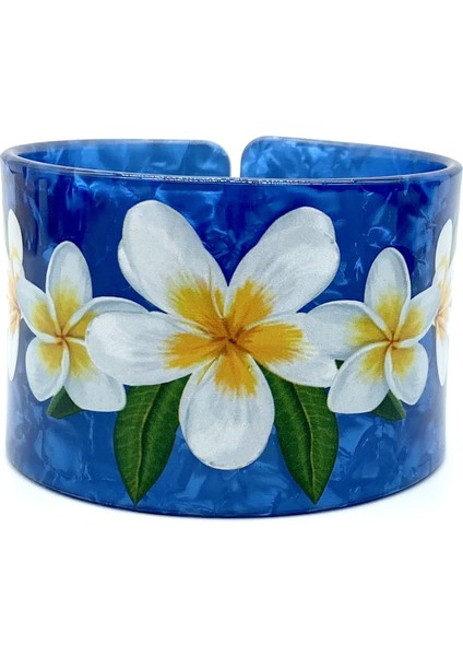 Kırmızı Çiçek Kadın Kız Kol Bilezik Bilezik Beyaz Plumeria Çiçekleriyle Polinezya Pasifik Tropik Adaları Bohem Takıları Için (Yurt Dışından)