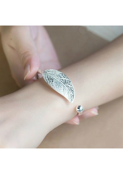 XB10 Bayanlar Için Lüks Gümüş Kaplama Bilezik Basit Tüy Kanat Bileziği Kadın Mücevher Aksesuarları Kız Hediyesi (Yurt Dışından) fiyatları