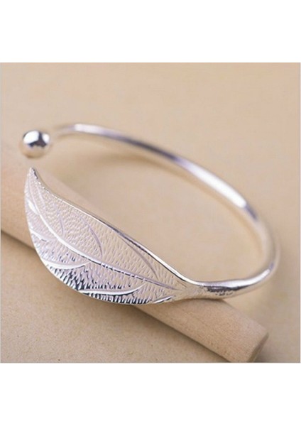 XB10 Bayanlar Için Lüks Gümüş Kaplama Bilezik Basit Tüy Kanat Bileziği Kadın Mücevher Aksesuarları Kız Hediyesi (Yurt Dışından) modelleri