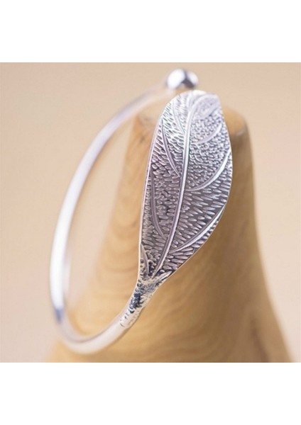 XB10 Bayanlar Için Lüks Gümüş Kaplama Bilezik Basit Tüy Kanat Bileziği Kadın Mücevher Aksesuarları Kız Hediyesi (Yurt Dışından) fırsatları