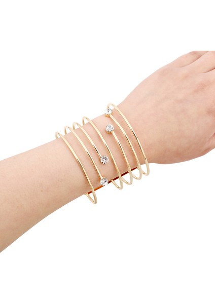 B10JM2 Avrupa ve Amerikan Modası Altın Renkli Kol Bilezikleri Bayanlar Için Kolluk Geniş Büyük Steampunk Açık Bilezik Pulseira (Yurt Dışından)