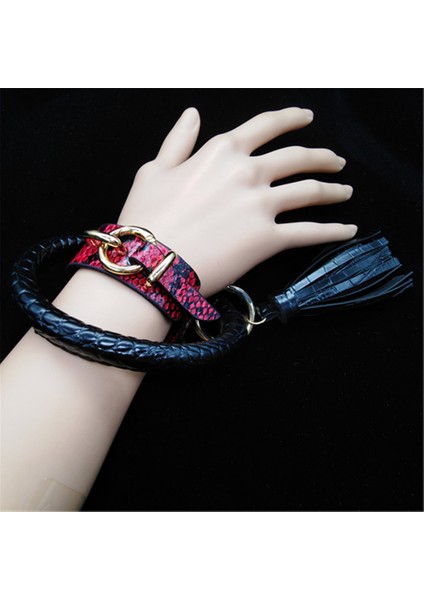 Stil 5 Set Siyah Yeşil Yılan Geometrik Kız Trendy Moda Leopar Desen Geniş Deri Bilezik Kadınlar Vintage Bilezik Kadın Düğün Takı (Yurt Dışından)