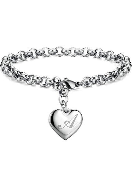 x Modyle Yeni Punk Tasarım Paslanmaz Çelik A-Z Harf Kalp Charm Bilezikler ve Bilezikler Kadınlar Için Moda Takı Pulseras Mujer (Yurt Dışından) fiyatları