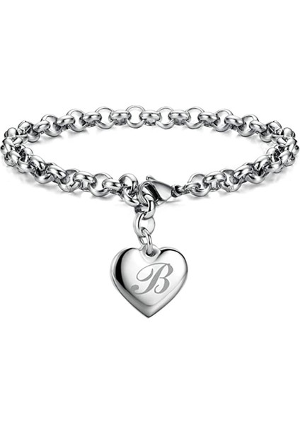 x Modyle Yeni Punk Tasarım Paslanmaz Çelik A-Z Harf Kalp Charm Bilezikler ve Bilezikler Kadınlar Için Moda Takı Pulseras Mujer (Yurt Dışından) modelleri