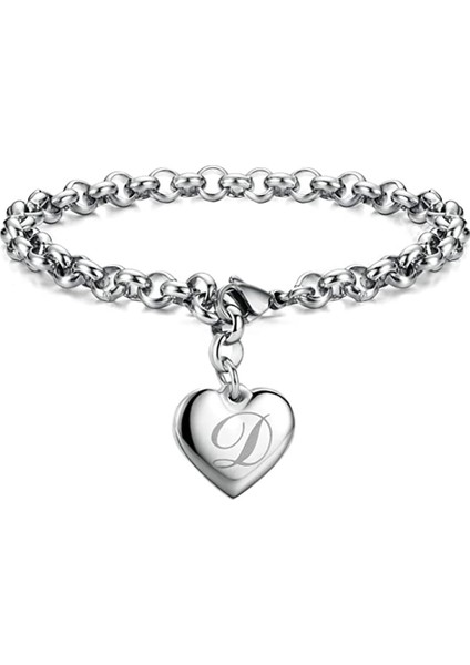 x Modyle Yeni Punk Tasarım Paslanmaz Çelik A-Z Harf Kalp Charm Bilezikler ve Bilezikler Kadınlar Için Moda Takı Pulseras Mujer (Yurt Dışından) indirimleri
