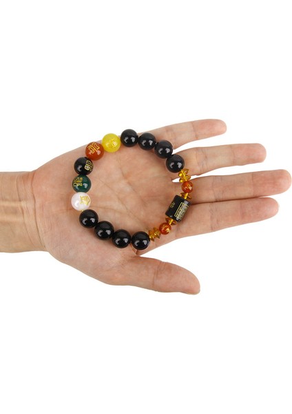 12 mm Feng Shui Akik Bileklik Beş Element Servet Bolluk ve Iyi Şans Çekmek Hediye Çift Boncuk Bileklik Erkek ve Kadınlar Için (Yurt Dışından)