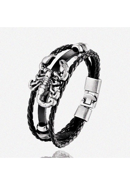 Mavi Akrep Vintage Deri Bilezik Kadınlar Çok Katmanlı Bilezik Erkekler Şanslı Bilezik Bilezik Aksesuarları Pulseras (Yurt Dışından)