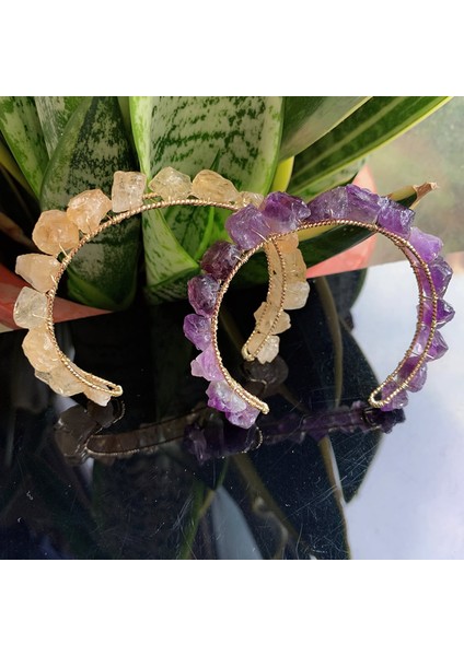 Ametist Kadınlar Için Reiki Iyileştirme Doğal Mineral Taşlı Kuvars Bilezik Açık Kolluk Bilezikler Ametistler Sitrinler Mor Kristal Bilezikler (Yurt Dışından) modelleri
