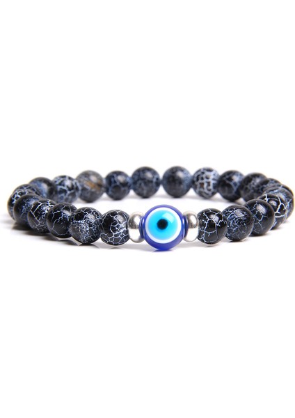 17CM Tarzı Hava Akik Hamsa Şans Bileklik Erkekler Budizm Doigts De Fatima Mavi Nazar Boncuklu Bilezik Kadınlar Amulet Lav Taşı Bilezik El Yapımı Takı (Yurt Dışından)