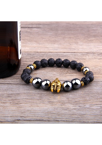 21CM Tarzı No.15 Boyutu Erkek Bileklik Hematit Boncuk Bilezik Roma Şövalyesi Spartan Savaşçı Gladyatör Kaskı Kolye Bilezik Kadınlar Takı Hediye (Yurt Dışından) indirimleri